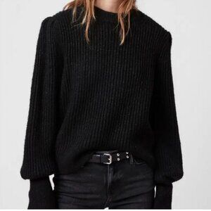 AllSaints Myra Shine Womens Sweater in Black Size Large